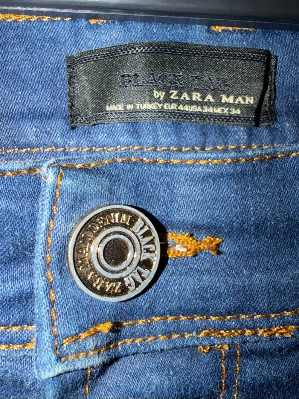 Zara Man Black Tab Straight Jeans in Deep Indigo 34X34 - Picture 2 of 5